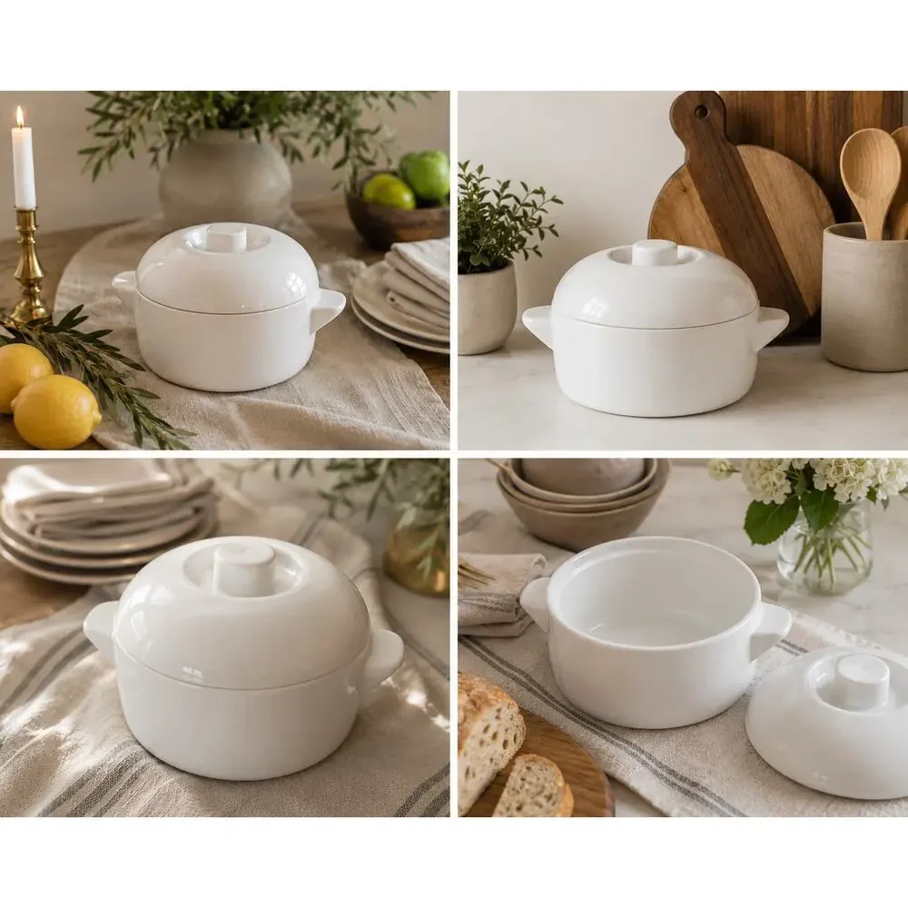 Vintage Alföldi Porcelán Hungary White Lidded Serving Dish MCM ✨